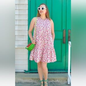Jcrew 🍉🍉🍉
PRINTED SLEEVELESS TIERED MINI DRESS IN COTTON POPLIN